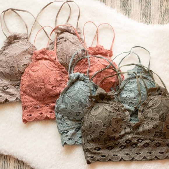 Queen's Lace Bralette in Olive - Picture 3 of 3